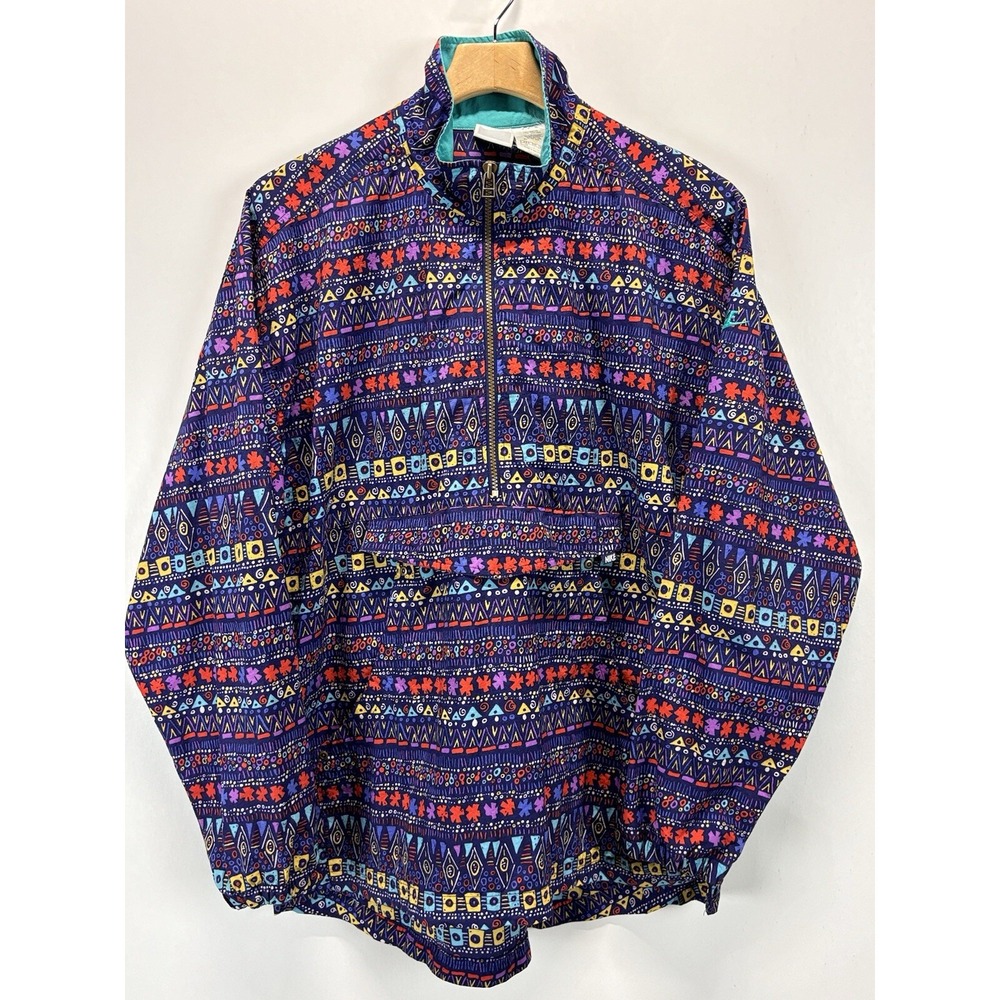 Vtg Nike Pullover Windbreaker Jacket Womens Large Streetwear Geometric Y2K 90s